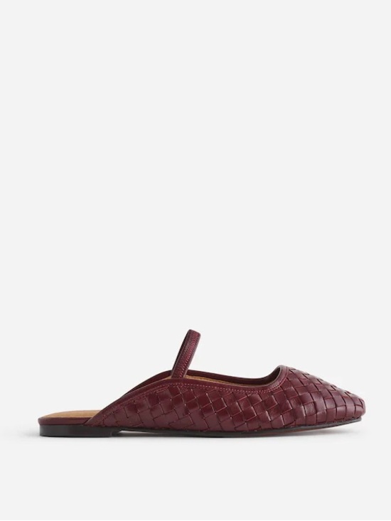 Madewell Shoes - Madewell The Greta Ballet Flat Mule in Deep Merlot Weave Maroon Size 9.5